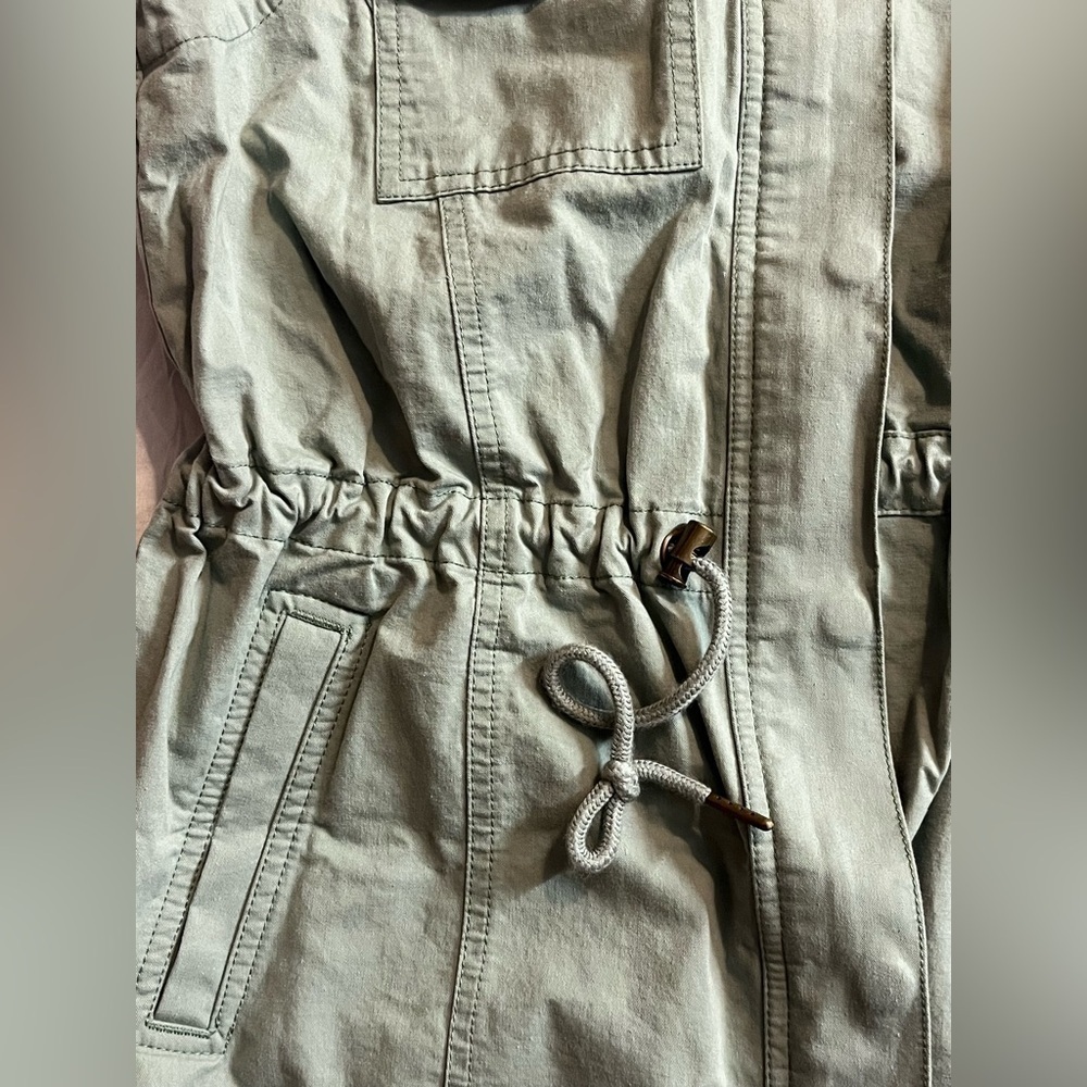 Christopher & Banks Women's Green Cotton Utility Zip-Up Cinch Vest Size Medium - Picture 13 of 15